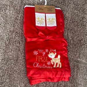 Baby Essentials Red My First Christmas Pajama Set